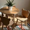 Wooden kids table and chair set in oak