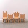 Wooden kids table and chair set in oak