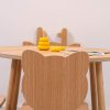 Wooden kids table and chair set in oak