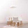 White kids chair with oak legs