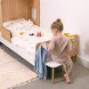 White wooden kids house bed